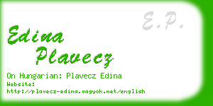 edina plavecz business card